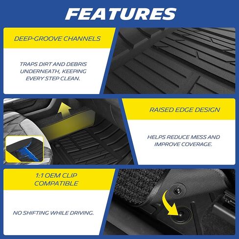 Michelin Floor Mats for 2019-2026 Silverado/Sierra 1500 & 2020-2026 2500/3500, Elite Series Crew Cab Bucket Seat Carpet Floor with Rear Under-Seat Storage (Not Fit 2nd Row Plastic Storage) in Kuwait
