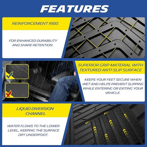 Michelin Floor Mats for 2019-2026 Silverado/Sierra 1500 & 2020-2026 2500/3500, Elite Series Crew Cab Bucket Seat Carpet Floor with Rear Under-Seat Storage (Not Fit 2nd Row Plastic Storage) in Kuwait