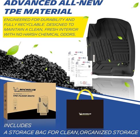 Michelin Floor Mats for 2019-2026 Silverado/Sierra 1500 & 2020-2026 2500/3500, Elite Series Crew Cab Bucket Seat Carpet Floor with Rear Under-Seat Storage (Not Fit 2nd Row Plastic Storage) in Kuwait
