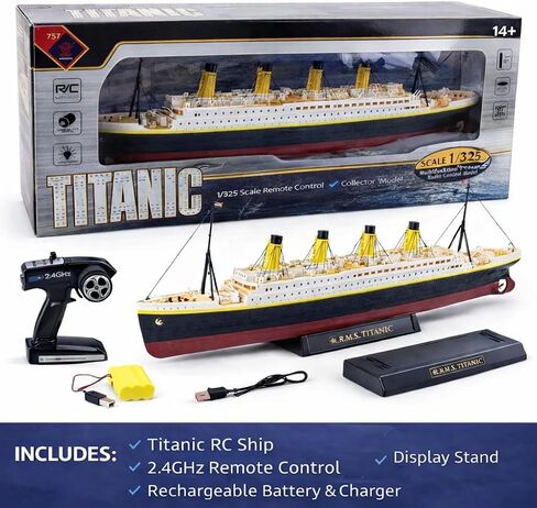 Liberty Imports 1/325 Scale RC Titanic Boat 32 Inch Remote Control Grand Cruise Ship with LED Lights, 2.4GHz RTR Electric RC Boat for Pool Lake Ocean, Large Model Ship for Adults Collectors in Kuwait