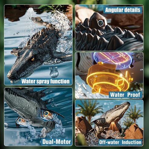 4DRC 2.4Ghz Remote Control Shark Toys for Boys Kids, Remote Control Boat Pool Toy with Light & Spray Water Function for 8 Year Olds Kid Boys Girls Birthday Gifts in Kuwait