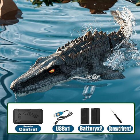 4DRC 2.4Ghz Remote Control Shark Toys for Boys Kids, Remote Control Boat Pool Toy with Light & Spray Water Function for 8 Year Olds Kid Boys Girls Birthday Gifts in Kuwait