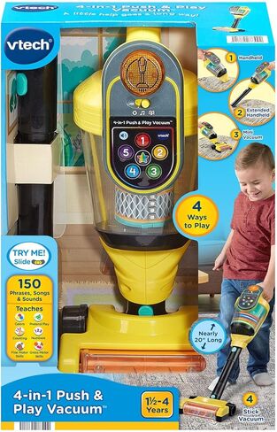 VTech 4-in-1 Push and Play Vacuum Preschool Toy in Kuwait