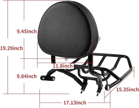 Panical Motorcycle for BMW K1600B Bagger Sissy Bar 2018-2026 Backrest Luggage Rack Accessories Passenger Rear Kit k1600 B Black (Black Backrest Luggage 0514) in Kuwait