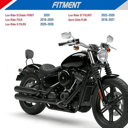 YTSMotor Detachable Upright Passenger Backrest Sissy Bar w/Docking Hardware Kit Fit For Harley Softail Sport Glide low Rider FXLR FXLRS FXLRST Sport Glide FLSB Backrest 2018-2026 in Kuwait