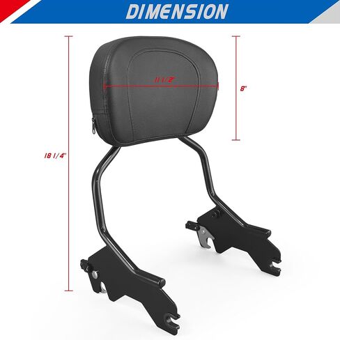 YTSMotor Detachable Upright Passenger Backrest Sissy Bar w/Docking Hardware Kit Fit For Harley Softail Sport Glide low Rider FXLR FXLRS FXLRST Sport Glide FLSB Backrest 2018-2026 in Kuwait