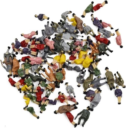 HO Scale 1:87 Model People Figures - 90Pcs Seated Passengers with Different Poses for Train Set Scene Decoration, Compatible with Sand Table and Outdoor Landscape in Kuwait