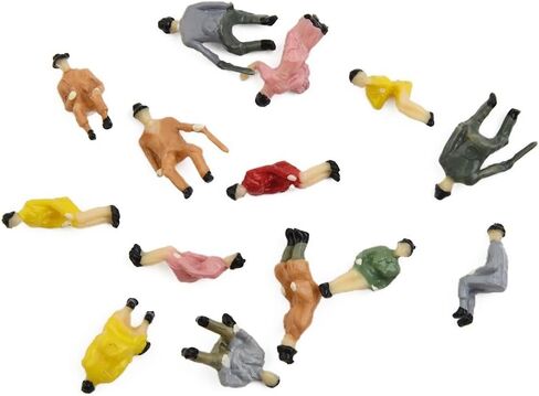 HO Scale 1:87 Model People Figures - 90Pcs Seated Passengers with Different Poses for Train Set Scene Decoration, Compatible with Sand Table and Outdoor Landscape in Kuwait