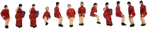 HO Scale 1:87 Model People Figures - 90Pcs Seated Passengers with Different Poses for Train Set Scene Decoration, Compatible with Sand Table and Outdoor Landscape in Kuwait