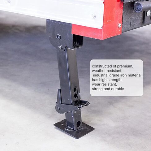 AMONIDA 2 Telescoping Folding Stabilizer Jacks, 650 Lbs Support Capacity Each 1000 Lbs Lift Capacity, Heavy Duty Iron Construction, Adjustable Length 290-455mm, with Handle & Foot, Ideal in Kuwait
