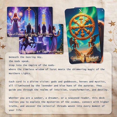 Eternal Aurora Tarot Deck,Oracle Tarot Cards with Guide Book-Unique Tarot Card Deck for Beginners（Only Deck） in Kuwait