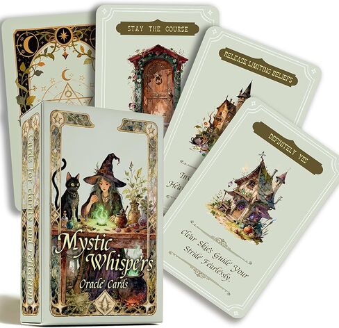 MISS FIRE Witch Cottage Oracle Cards 55-Card Deck, Vintage Style Divination Cards for Daily Guidance & Spiritual Insight, for Modern Witches in Kuwait