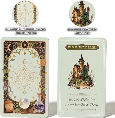 MISS FIRE Witch Cottage Oracle Cards 55-Card Deck, Vintage Style Divination Cards for Daily Guidance & Spiritual Insight, for Modern Witches in Kuwait