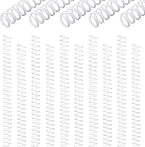 Pajean 30 Pcs 8 Mm/ 5/16 Inch Spiral Binding Coil Coil Bindings Spines 4: 1 Pitch 54 Sheet Capacity Plastic Binder Combs for Teacher Office Document Notebook Business Proposals Reports Menus(White) in Kuwait