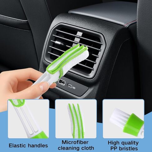 9PCS Windshield Cleaner Tool Kit,Car Window Cleaner with Extendable Handle&6 Reusable Microfiber Pads&Brush&Spray Bottle,Car Interior&Exterior Window Cleaning Tool,Glass Wiper Brush Kit for Car Home in Kuwait