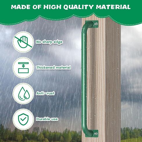 SELEWAEW 30" Black Playground Ladder Handle, Heavy-Duty Metal Playset Safety Handles, Outdoor Kids Grab Bars for Swing Sets, Treehouse, Jungle Gym, Rock Climbing Wall, Playhouse Ladder (2 Pack) in Kuwait