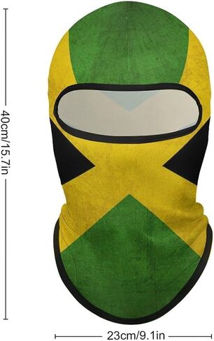 Vintage Jamaican Flag Balaclava Face Mask Breathable Full Head Ski Mask for Men Cycling Green in Kuwait