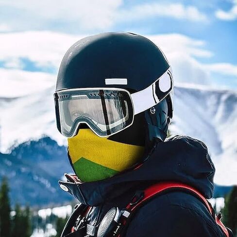 Vintage Jamaican Flag Balaclava Face Mask Breathable Full Head Ski Mask for Men Cycling Green in Kuwait