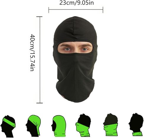 Balaclava, ski mask, UV Protection Breathable Lightweight Cooling Motorcycle Balaclava, Suitable for Cycling, Running and Fishing Outdoor Sports (Black) in Kuwait