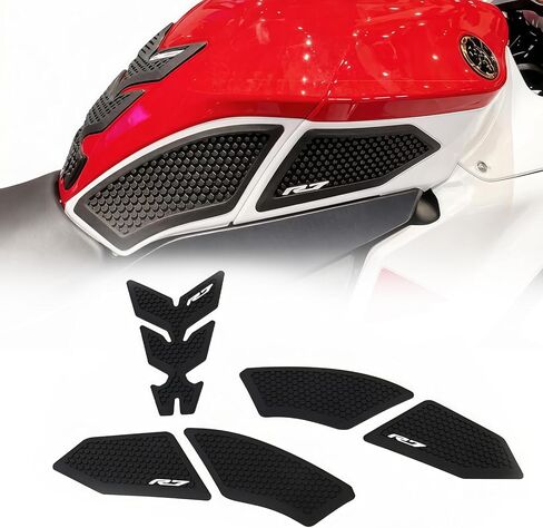 YZF R7 خزان منصات المضادة للأشعة فوق البنفسجية عدم الانزلاق الجانب ملصقات وسادة خزان الوقود لياماها YZF R7 2026 عالية القوة لاصق خزان الغاز حامي الركبة قبضة الشارات المطاط الأسود مجموعة 5 قطعة in Kuwait