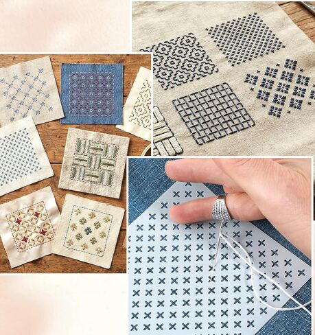 24Pcs Sashiko Stencil, 4.7 x 4.7 Inch Plastic Reusable Plastic Sashiko Kit for Japanese Stitching Patterns, Easy Tracing & Precise Alignment (White) in Kuwait