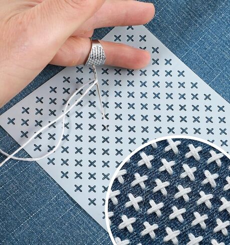 24Pcs Sashiko Stencil, 4.7 x 4.7 Inch Plastic Reusable Plastic Sashiko Kit for Japanese Stitching Patterns, Easy Tracing & Precise Alignment (White) in Kuwait