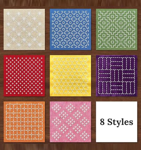 24Pcs Sashiko Stencil, 4.7 x 4.7 Inch Plastic Reusable Plastic Sashiko Kit for Japanese Stitching Patterns, Easy Tracing & Precise Alignment (White) in Kuwait