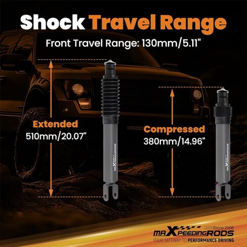 maXpeedingrods 0-3" Front Shocks for Chevy Silverado/GMC Sierra 1500 1999-2007 4WD, for Avalanche/Suburban/Tahoe 1500/GMC Yukon/Cadillac Escalade 2000-2006, G1 Version in Kuwait