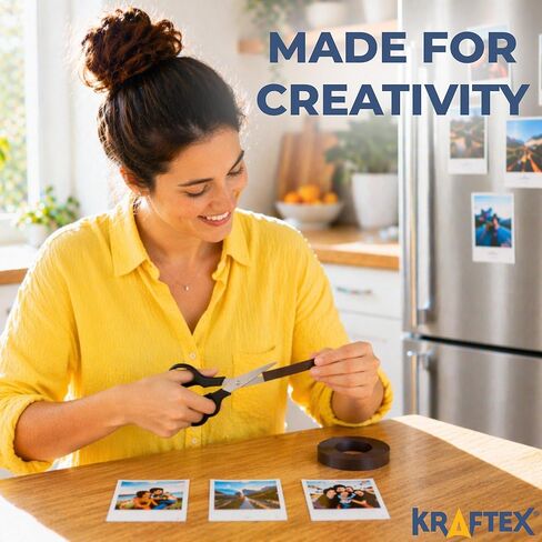 Kraftex Magnetic Tape: 3.5ft x 1/2" Magnetic Strips with Adhesive Backing. Sticky, Flat Magnets for Crafts, Magnet Labels & Stickers. Magnets with Adhesive Backing Great for Home, School and Office in Kuwait