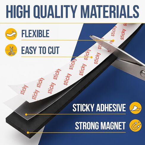 Kraftex Magnetic Tape: 3.5ft x 1/2" Magnetic Strips with Adhesive Backing. Sticky, Flat Magnets for Crafts, Magnet Labels & Stickers. Magnets with Adhesive Backing Great for Home, School and Office in Kuwait