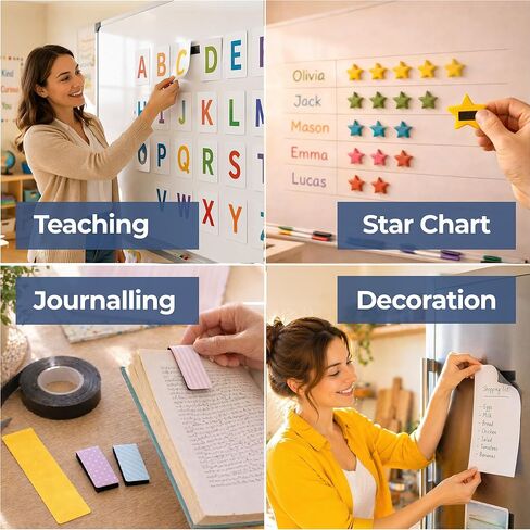 Kraftex Magnetic Tape: 3.5ft x 1/2" Magnetic Strips with Adhesive Backing. Sticky, Flat Magnets for Crafts, Magnet Labels & Stickers. Magnets with Adhesive Backing Great for Home, School and Office in Kuwait