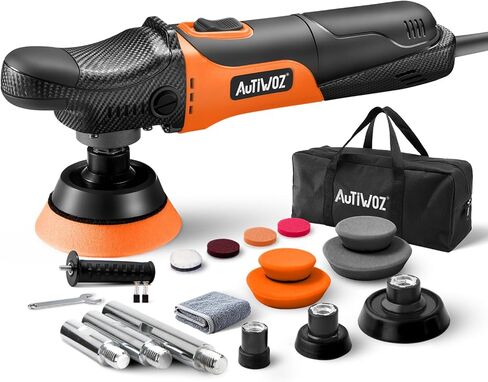 AUTIWOZ Mini Buffer Polisher, Rotary Car Buffer and Polisher Kit 6 Speeds, 1" /2" /3" Base Pads M14 Thread Extension Shaft for Car Boat Sanding Polishing and Waxing, W03 in Kuwait