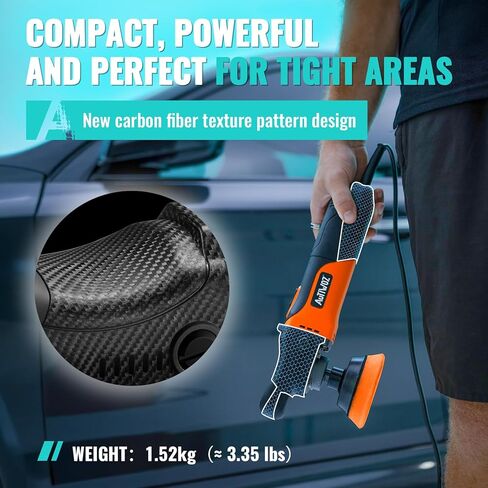 AUTIWOZ Mini Buffer Polisher, Rotary Car Buffer and Polisher Kit 6 Speeds, 1" /2" /3" Base Pads M14 Thread Extension Shaft for Car Boat Sanding Polishing and Waxing, W03 in Kuwait