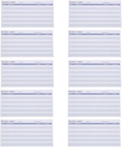 20pcs Blue Horizontal Budget Sheets Consumption Cards for Personal Expense Tracking Household Budget Planner in Kuwait