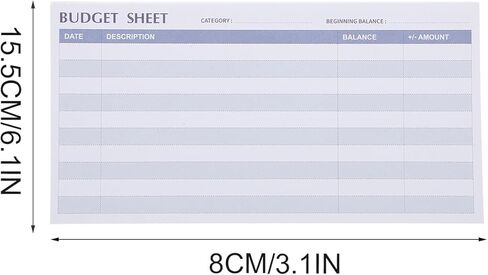 20pcs Blue Horizontal Budget Sheets Consumption Cards for Personal Expense Tracking Household Budget Planner in Kuwait