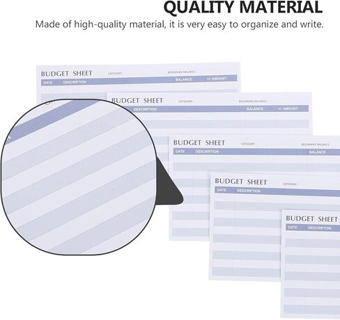20pcs Blue Horizontal Budget Sheets Consumption Cards for Personal Expense Tracking Household Budget Planner in Kuwait