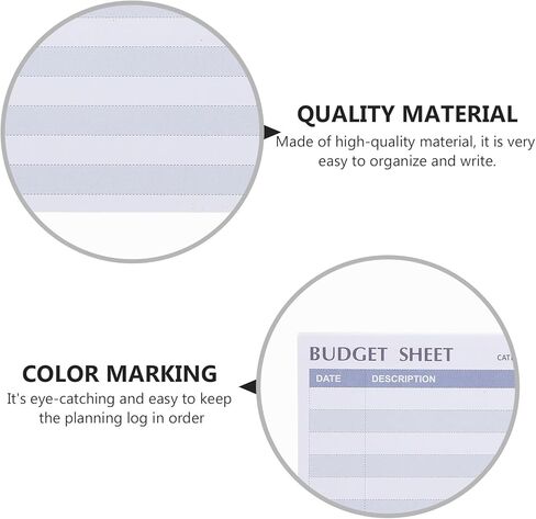 20pcs Blue Horizontal Budget Sheets Consumption Cards for Personal Expense Tracking Household Budget Planner in Kuwait