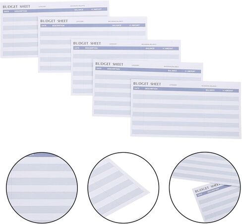 20pcs Blue Horizontal Budget Sheets Consumption Cards for Personal Expense Tracking Household Budget Planner in Kuwait
