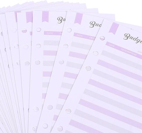 Zerodeko 60pcs Purple Budget Sheets Refillable Planner Inserts Loose Leaf Budget Cards for Household Expense Tracking and Money Management in Kuwait