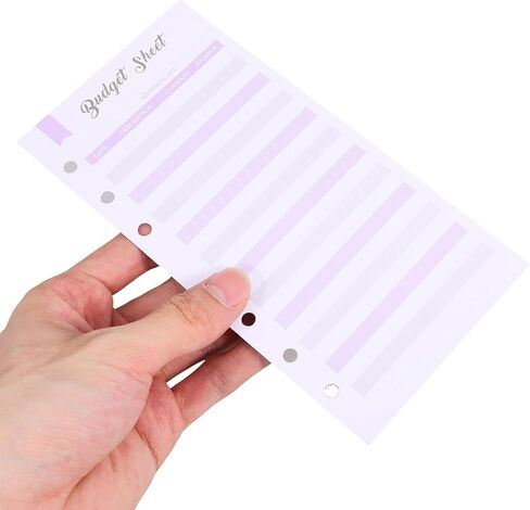 Zerodeko 60pcs Purple Budget Sheets Refillable Planner Inserts Loose Leaf Budget Cards for Household Expense Tracking and Money Management in Kuwait