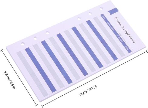 Homoyoyo French A6 Budget Planner Sheets 6-Hole Punch Loose-Leaf Cash Budget Cards 24pcs Daily Expense Tracker Paper for Household and Office Budgeting in Kuwait