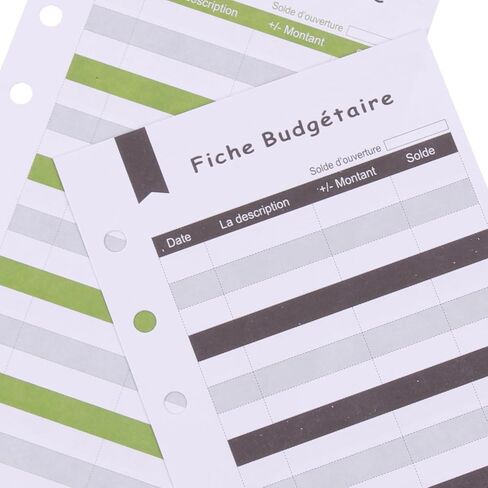 Homoyoyo French A6 Budget Planner Sheets 6-Hole Punch Loose-Leaf Cash Budget Cards 24pcs Daily Expense Tracker Paper for Household and Office Budgeting in Kuwait