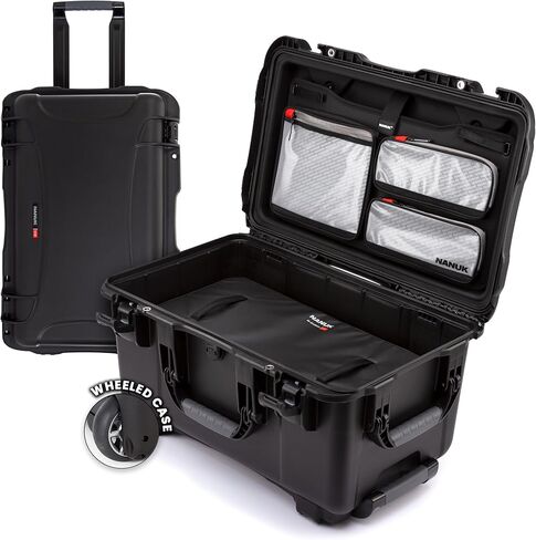 NANUK 938 Pro Photo with N-Cubik - حافظة صلبة لكاميرا السفر مقاومة للماء مع إدراج وعجلات N-Cubik سعة 17 لتر، مقاس 23.8 بوصة × 15.5 بوصة × 13.2 بوصة، مقاومة للغبار والصدمات، مثالية للأحمال الثقيلة - أسود in Saudi Arabia