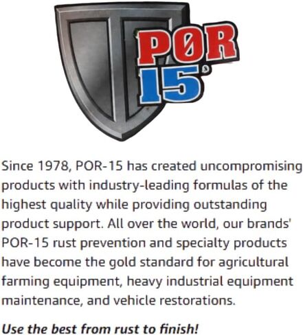 P0R-15. طلاء وقائي ضد الصدأ، إيقاف الصدأ والتآكل بشكل دائم، مضاد للصدأ، حاجز واقي غير مسامي، 16 أونصة سائلة، أسود شبه لامع in Kuwait