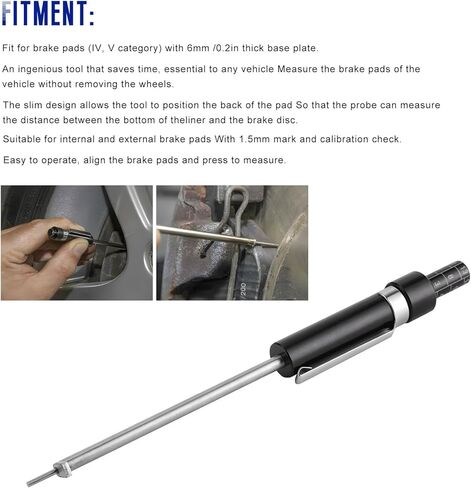 Car Brake Pad Thickness Measure Tool, Auto Brake Pad Detection Pen with 1.5-11mm Scale, Thickness Gauge for Auto Internal External Brakes Pads Measurement, Car Accessories in Kuwait