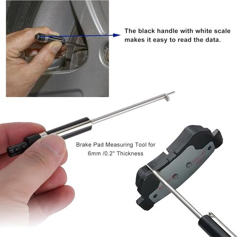 Car Brake Pad Thickness Measure Tool, Auto Brake Pad Detection Pen with 1.5-11mm Scale, Thickness Gauge for Auto Internal External Brakes Pads Measurement, Car Accessories in Kuwait