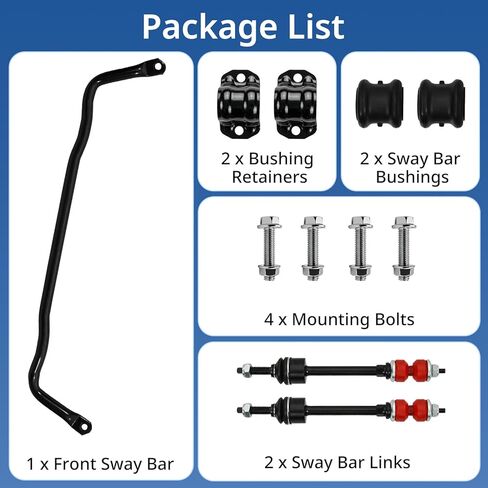 Heavy-Duty Sway Bar End Links Kit with Bushing 55398938AC Front Stabilizer Bar Compatible with 2009-2010 Dodge Ram 1500, 2011-2018 Ram 1500, 2019-2022 Ram 1500 Classic 4WD, Replace 55398938AB in Kuwait