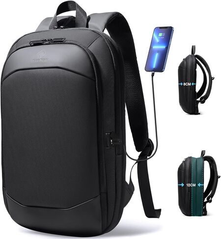 Business Backpack for Men 17 Inch,Slim & Expandable Waterproof Travel Laptop Backpack with USB Charger Port,Anti-Theft Lightweight Large Work Computer Bag,College Laptop Backpacks Gifts for Men Women in Kuwait
