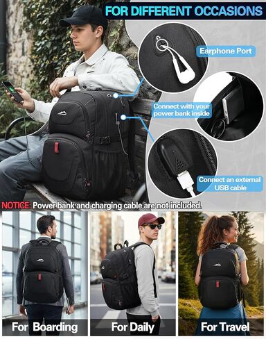 ProEtrade Travel Backpack, Extra Large Laptop Backpack Business Anti Theft TSA Approved College Work Computer Bag Fits 17 Inch Laptop with USB Charging Port for Women Men(Black) in Saudi Arabia