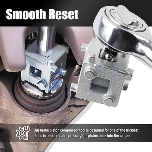 Cube Brake Caliper Compression Tool Driven by 3/8" Tool,6-face Car Rear Brake Caliper Tools for Returning Brakes Pistons,Sturdy Disc Brakes Calipers Piston Compressor Tools in Kuwait